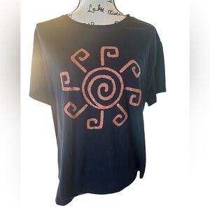 Whimsical Sun Graphic T-shirt Sonoma XXL cotton poly blend